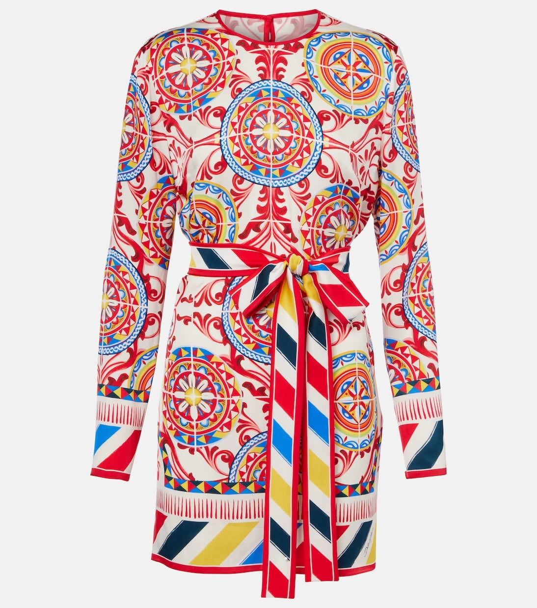 Dolce&Gabbana - Belted printed silk top
