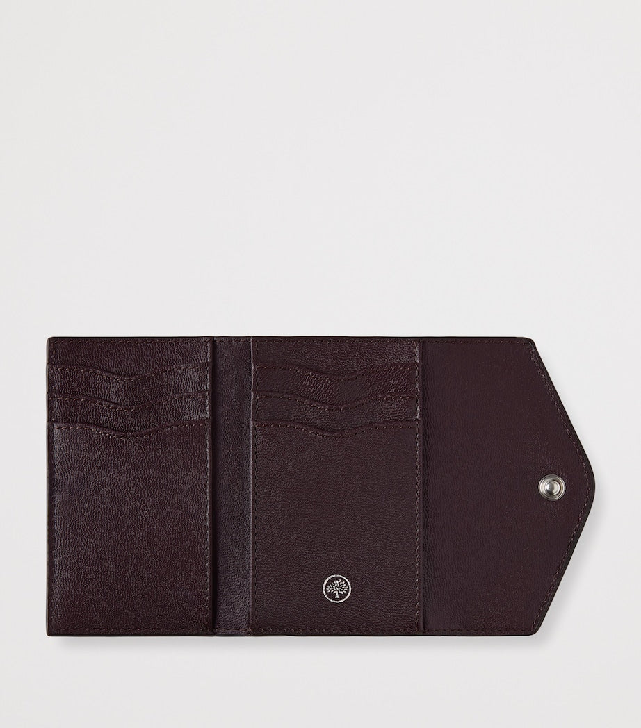 Red Leather Folded Multi-Card Wallet