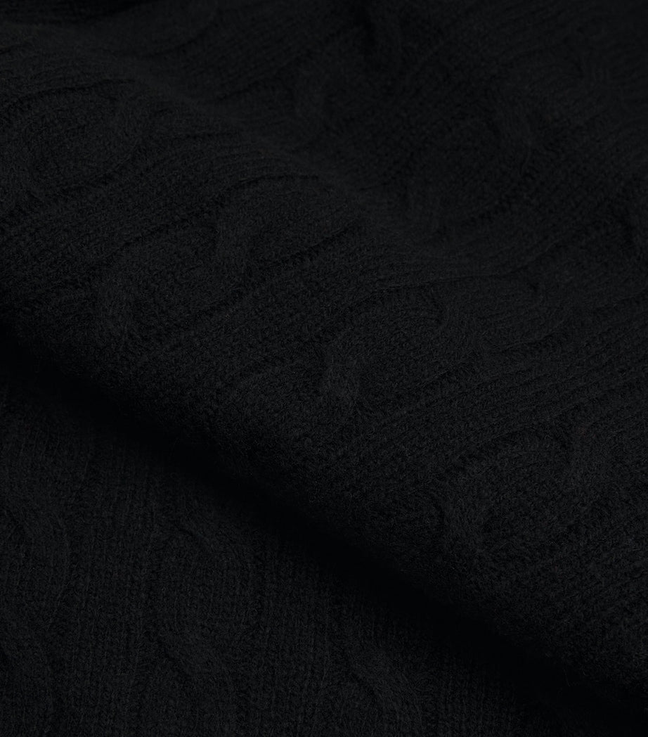 Polo Ralph Lauren Black Wool-Cashmere Cable-Knit Sweater