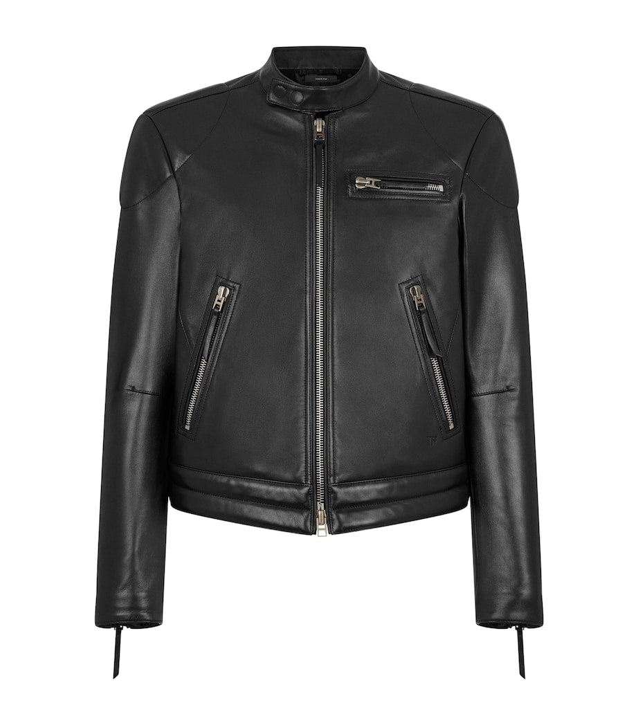 TOM FORD Black Leather Biker Jacket