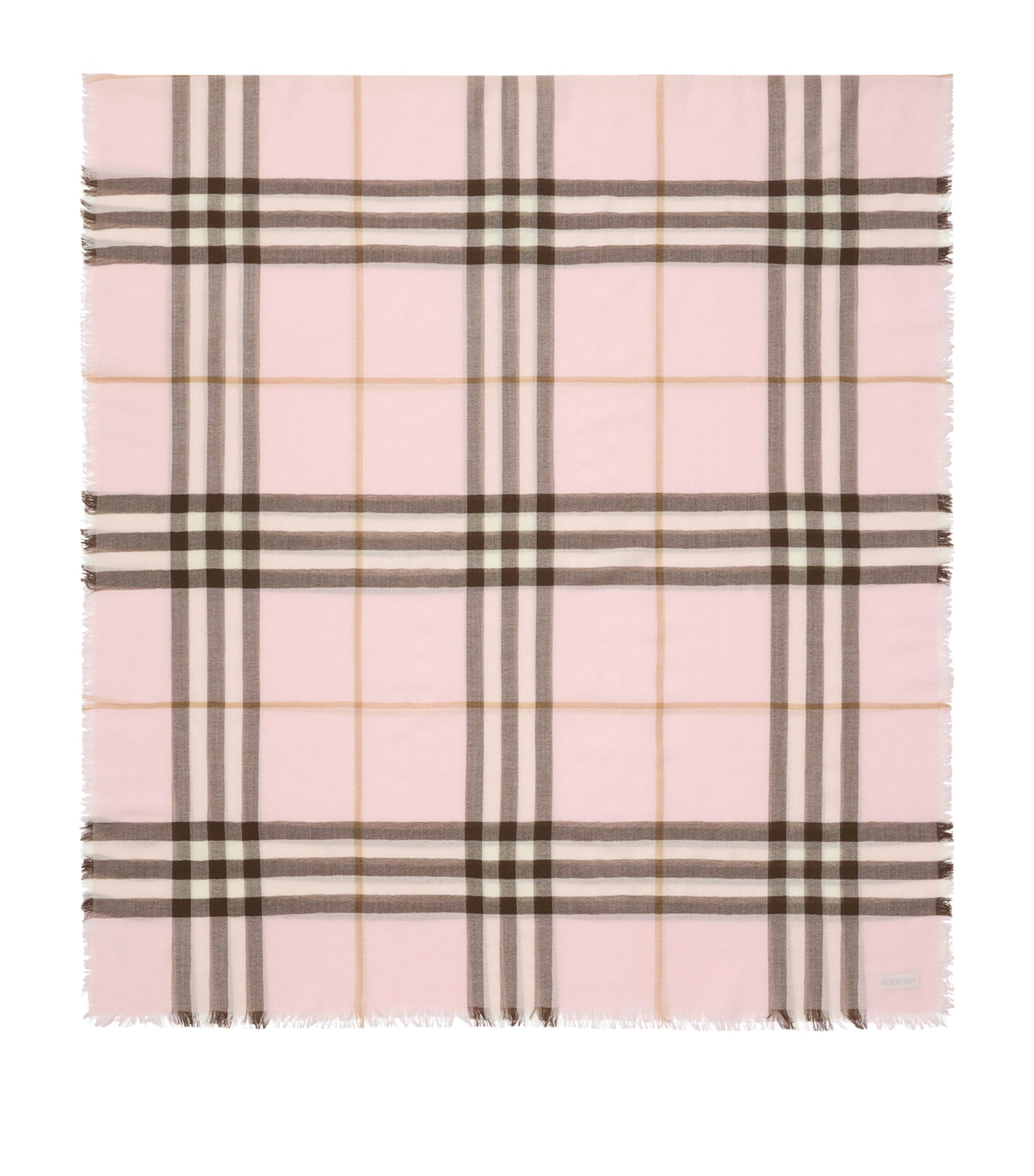 Burberry Pink Wool Check Scarf