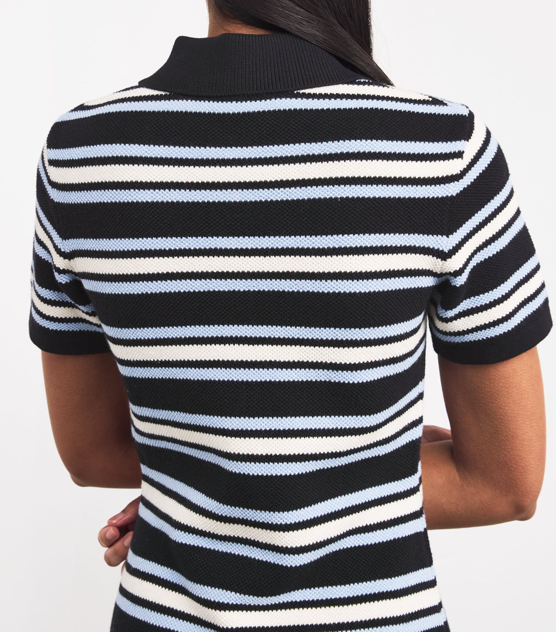 Maje Multi Striped Polo Mini Dress