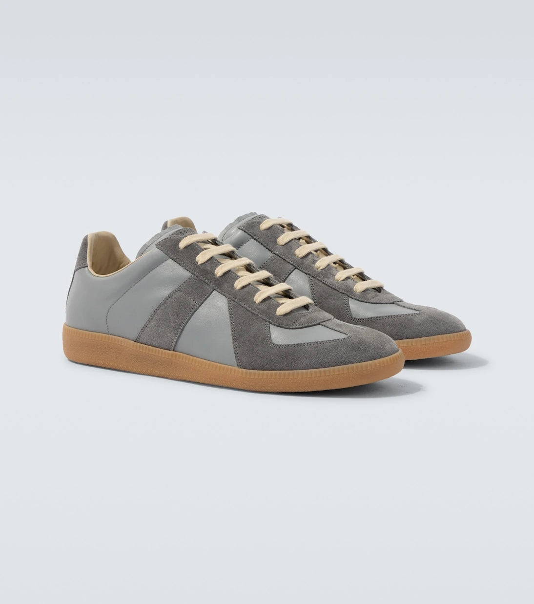 Maison Margiela - Replica leather-trimmed suede sneakers