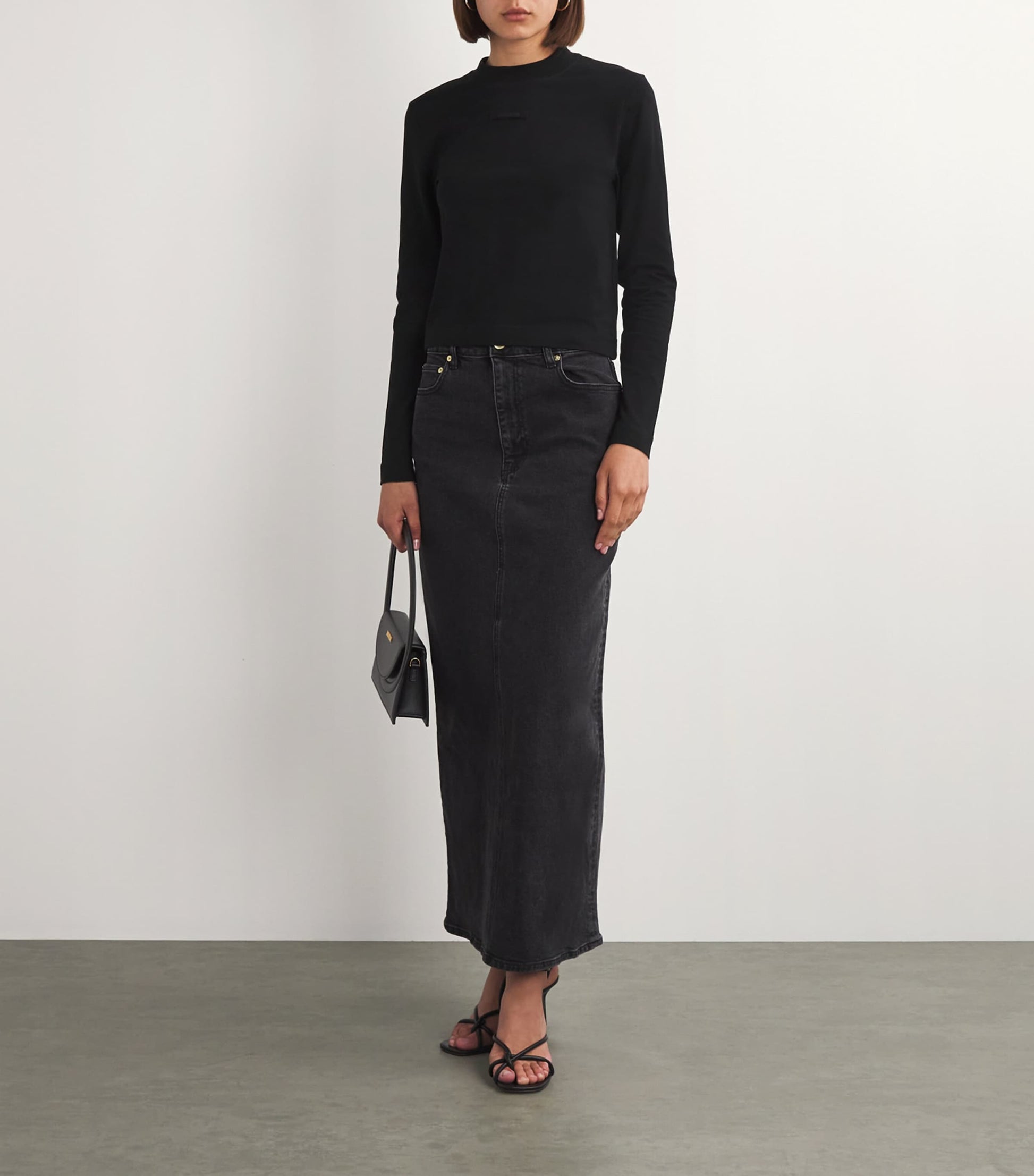 Jacquemus Black Stretch-Cotton Grosgrain Logo T-Shirt