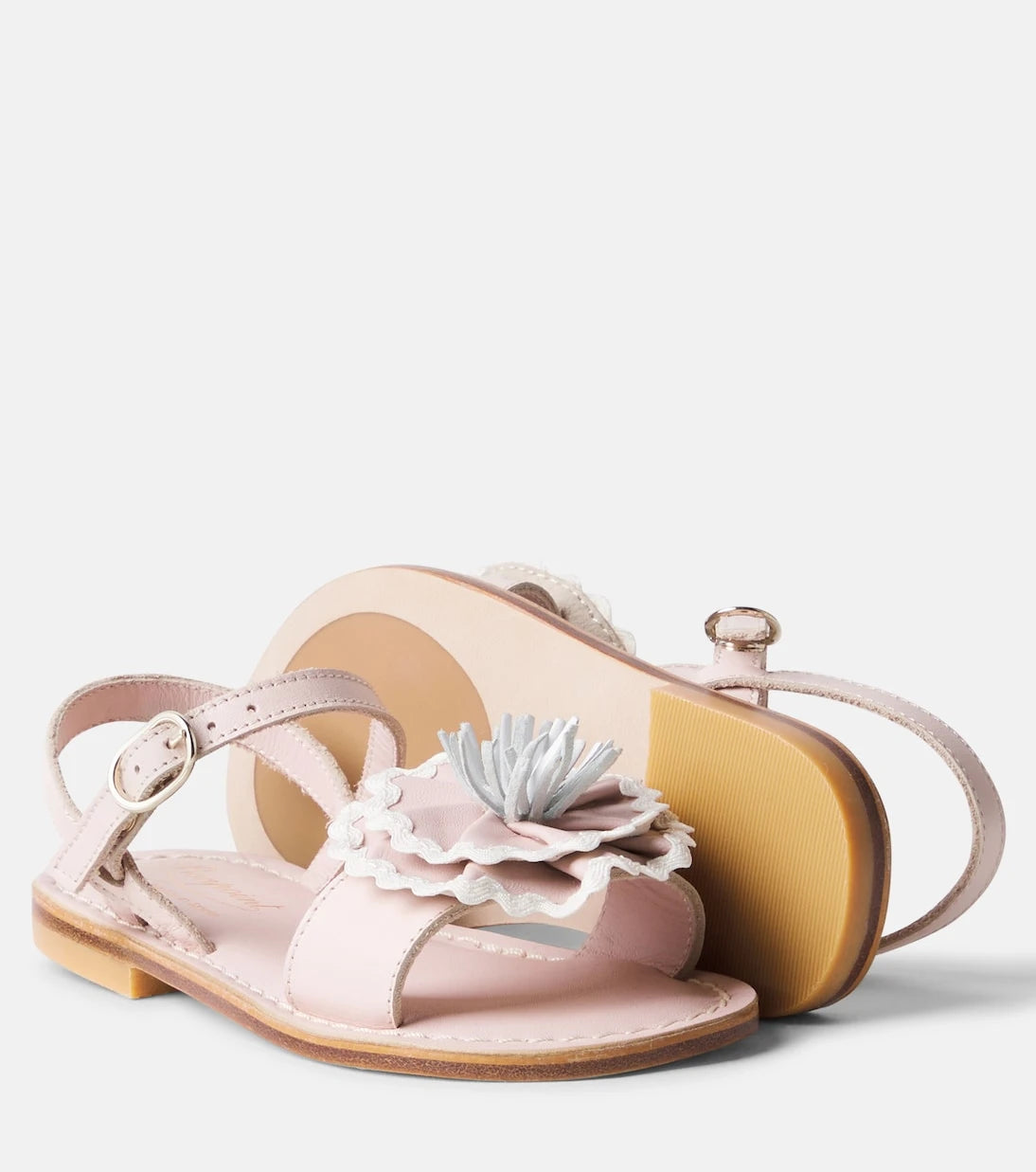 Bonpoint - Lola floral-appliqué leather sandals