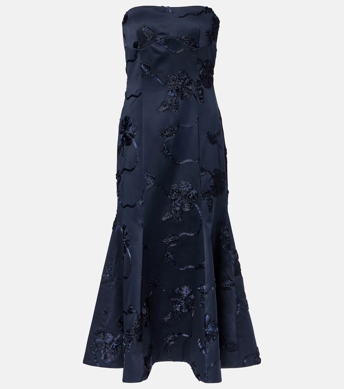 Rotate - Floral embroidered strapless midi dress