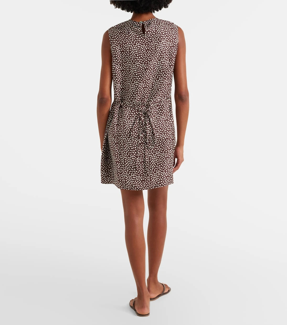Asceno - Sintra polka-dot silk twill minidress