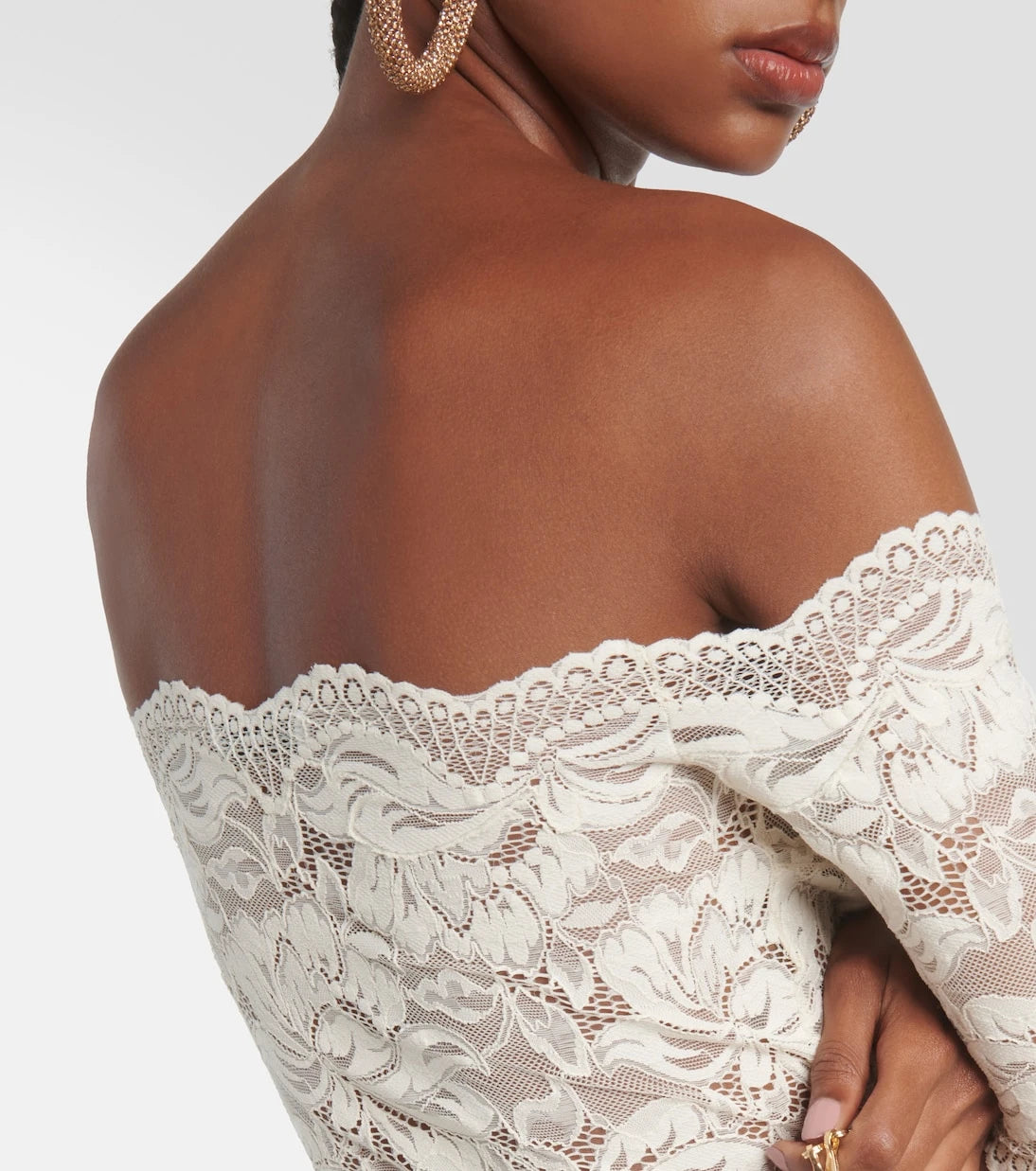 Rabanne - Off-shoulder lace top