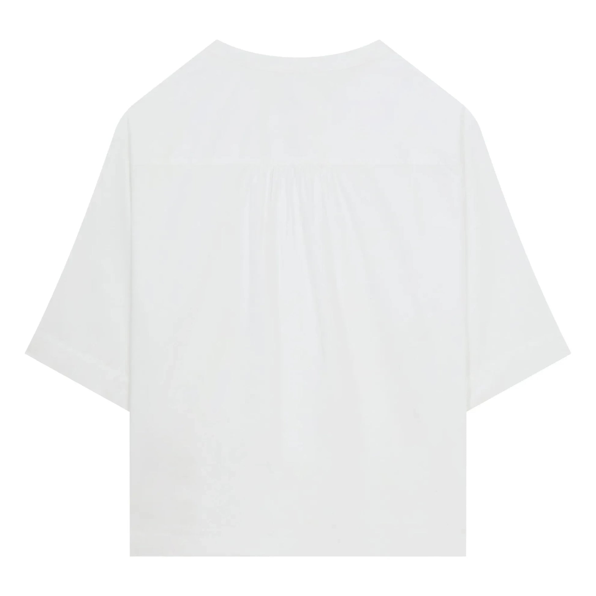 Pomandère - Cotton Poplin Short Sleeve Blouse | White