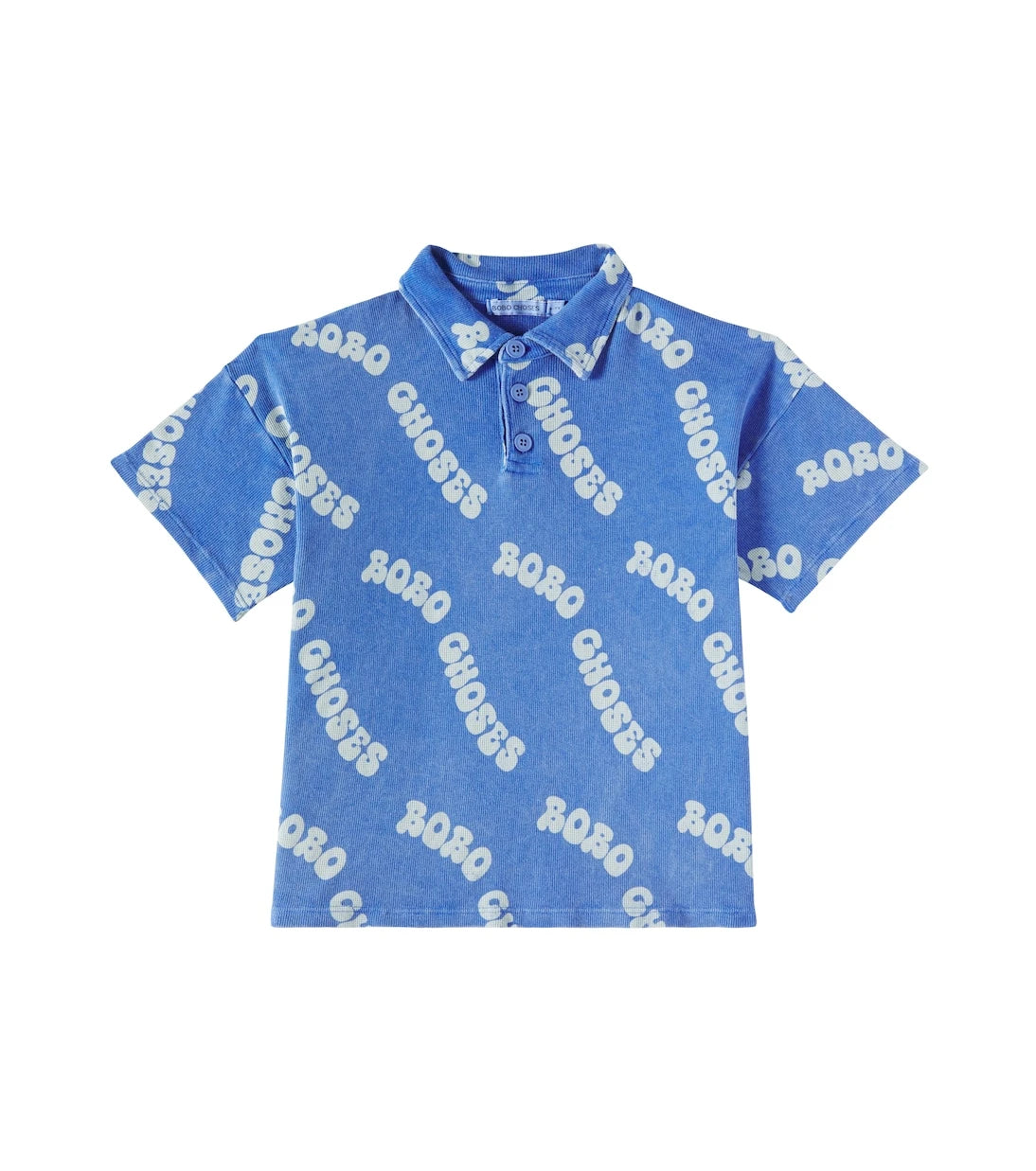 Bobo Choses - Printed waffle-knit cotton polo shirt