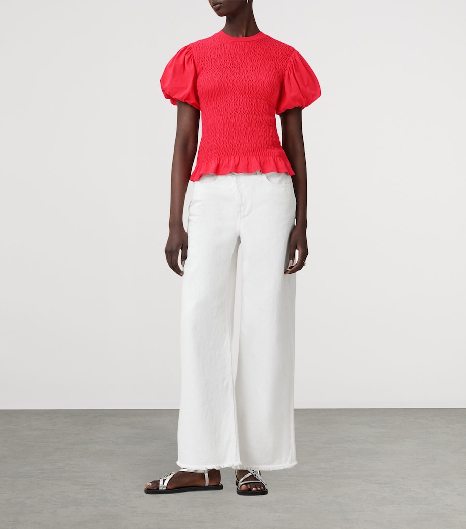 Smocked Dael Top CRIMSON RED