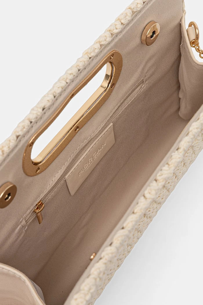 Morgan örgü kumaştan kadın crossbody çanta