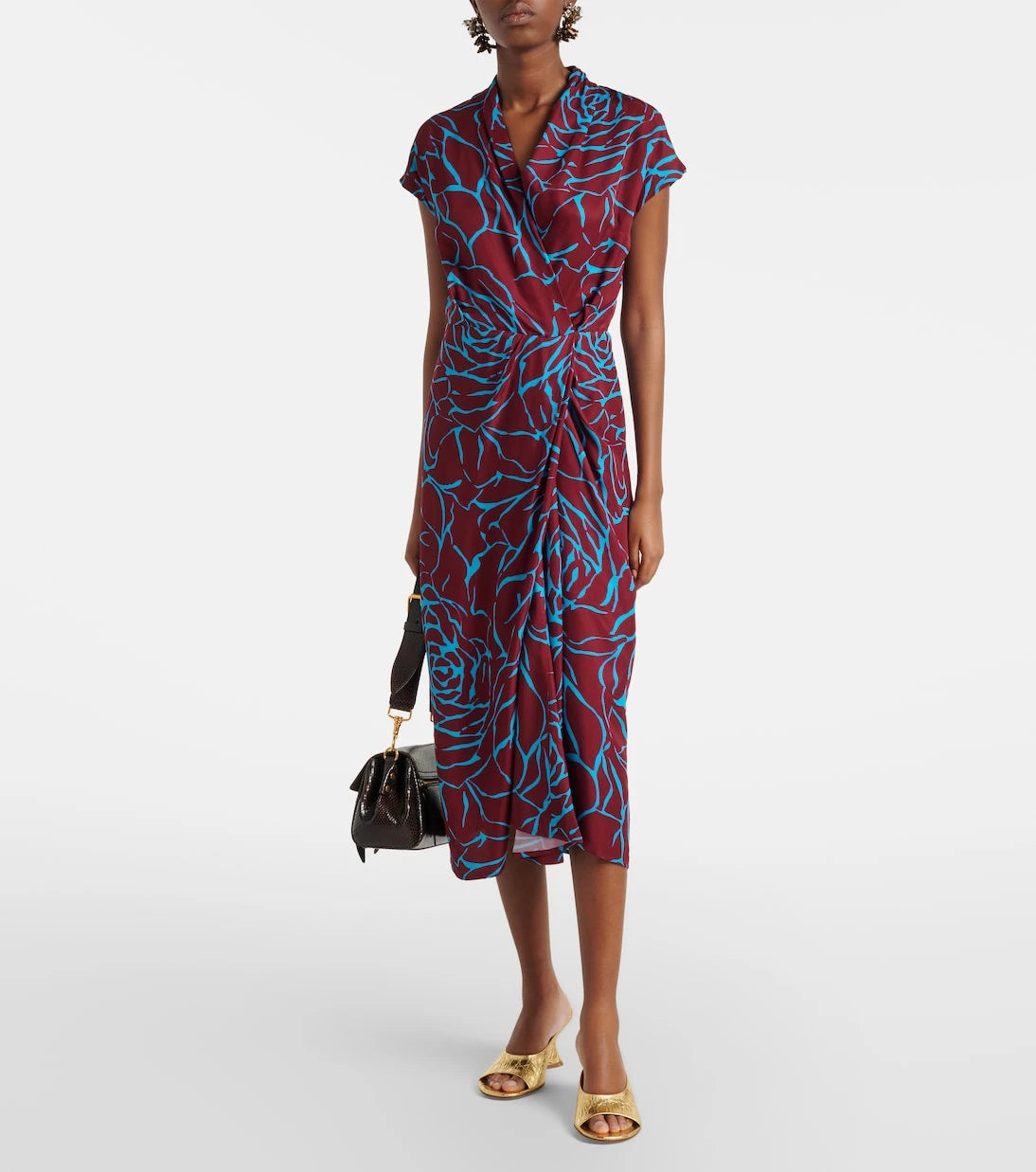 Dries Van Noten - Printed satin midi dress