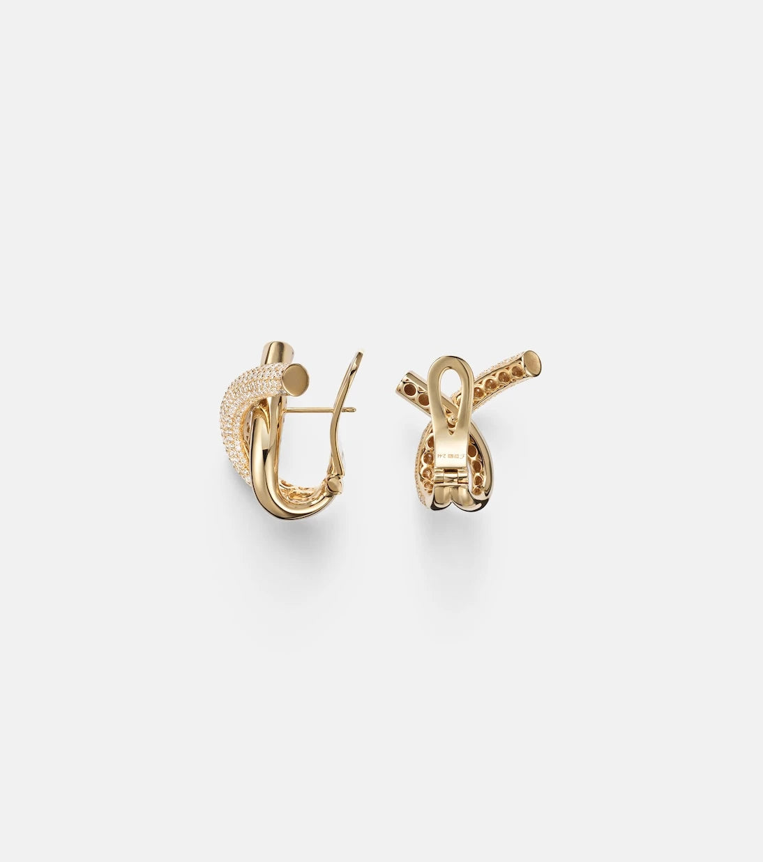 Engelbert - 18kt gold earrings with diamonds
