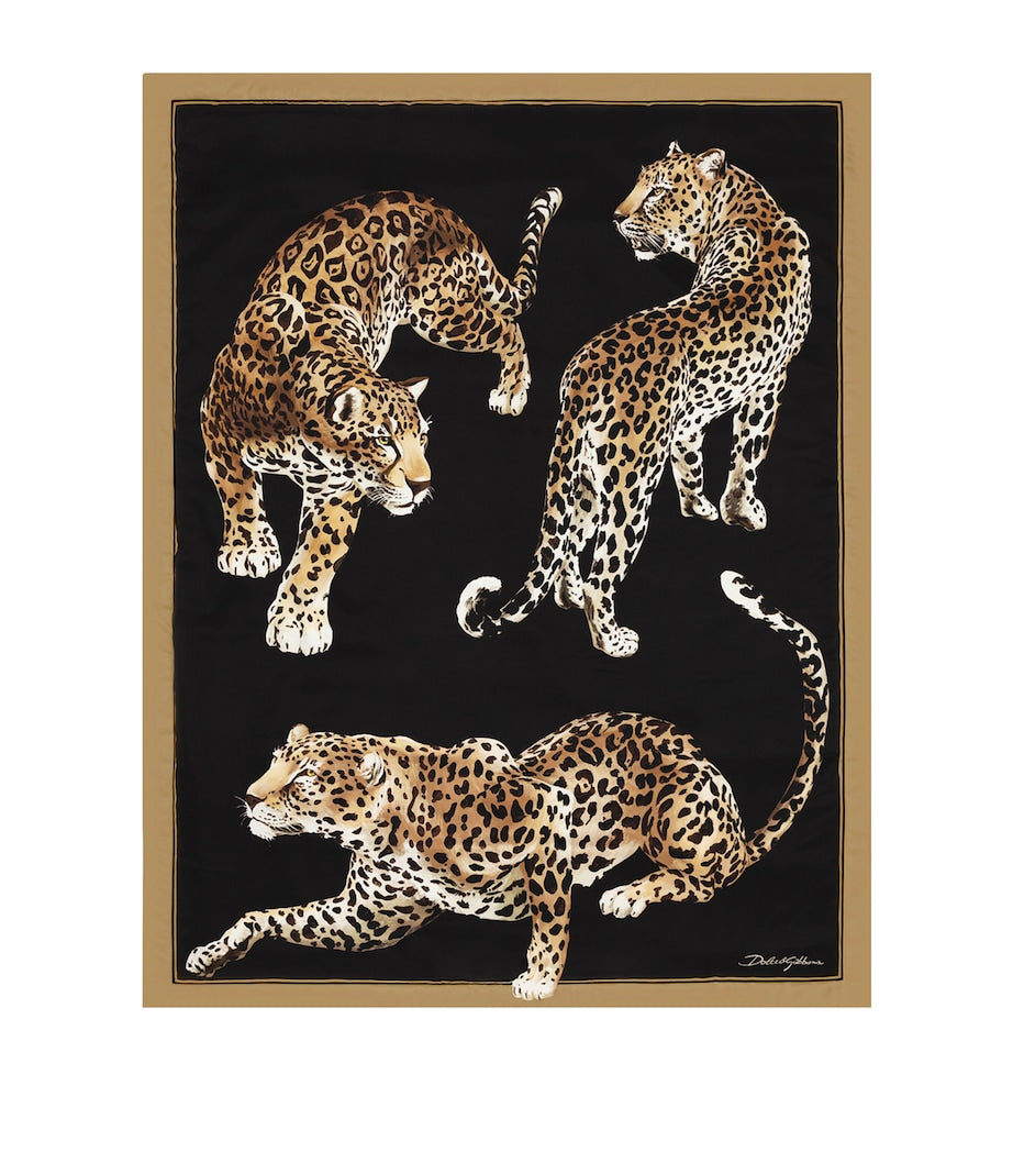 Dolce & Gabbana Casa Silk Leopard Quilted Throw (140cm x 180cm)