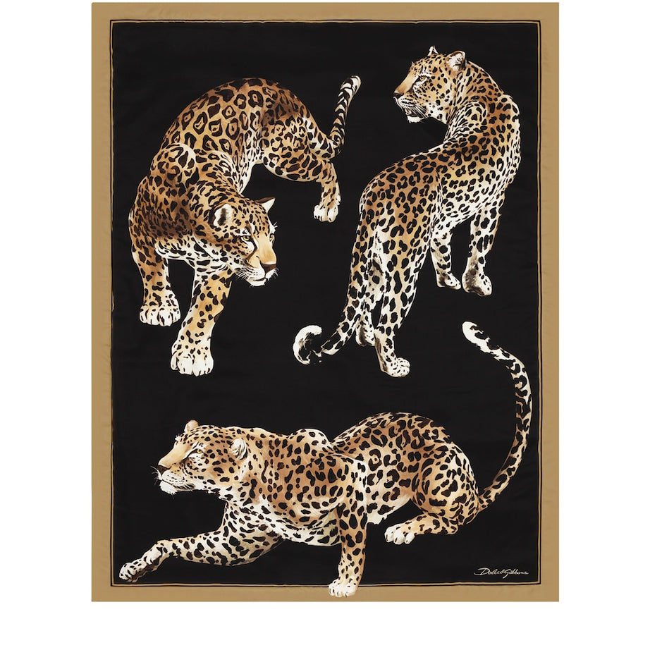 Dolce & Gabbana Casa Silk Leopard Quilted Throw (140cm x 180cm)