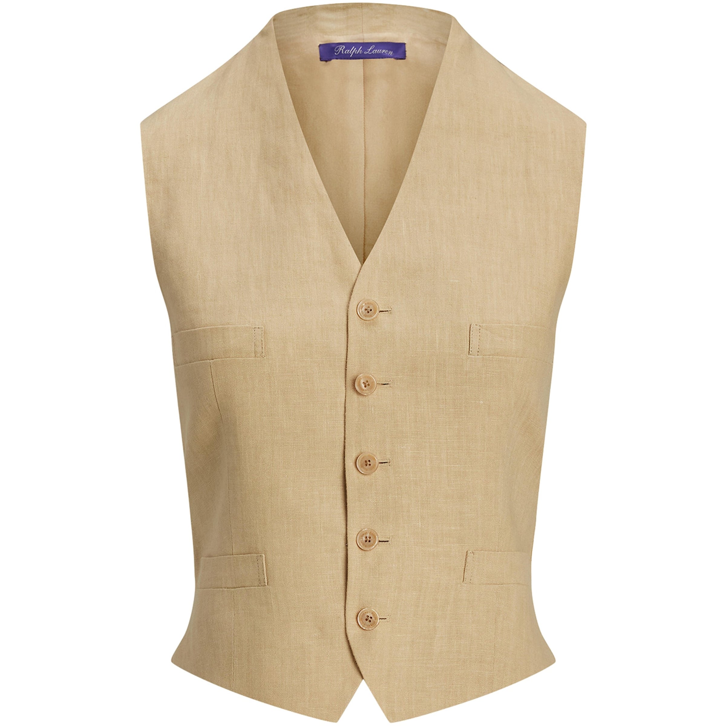 Ralph Lauren Collection Beige Linen Jaiden Waistcoat