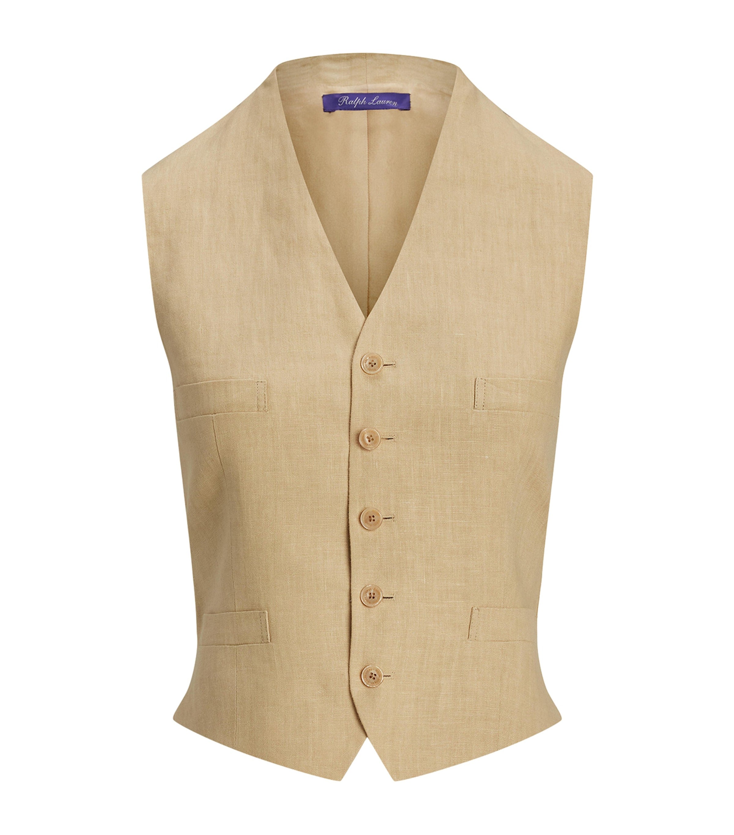 Ralph Lauren Collection Beige Linen Jaiden Waistcoat