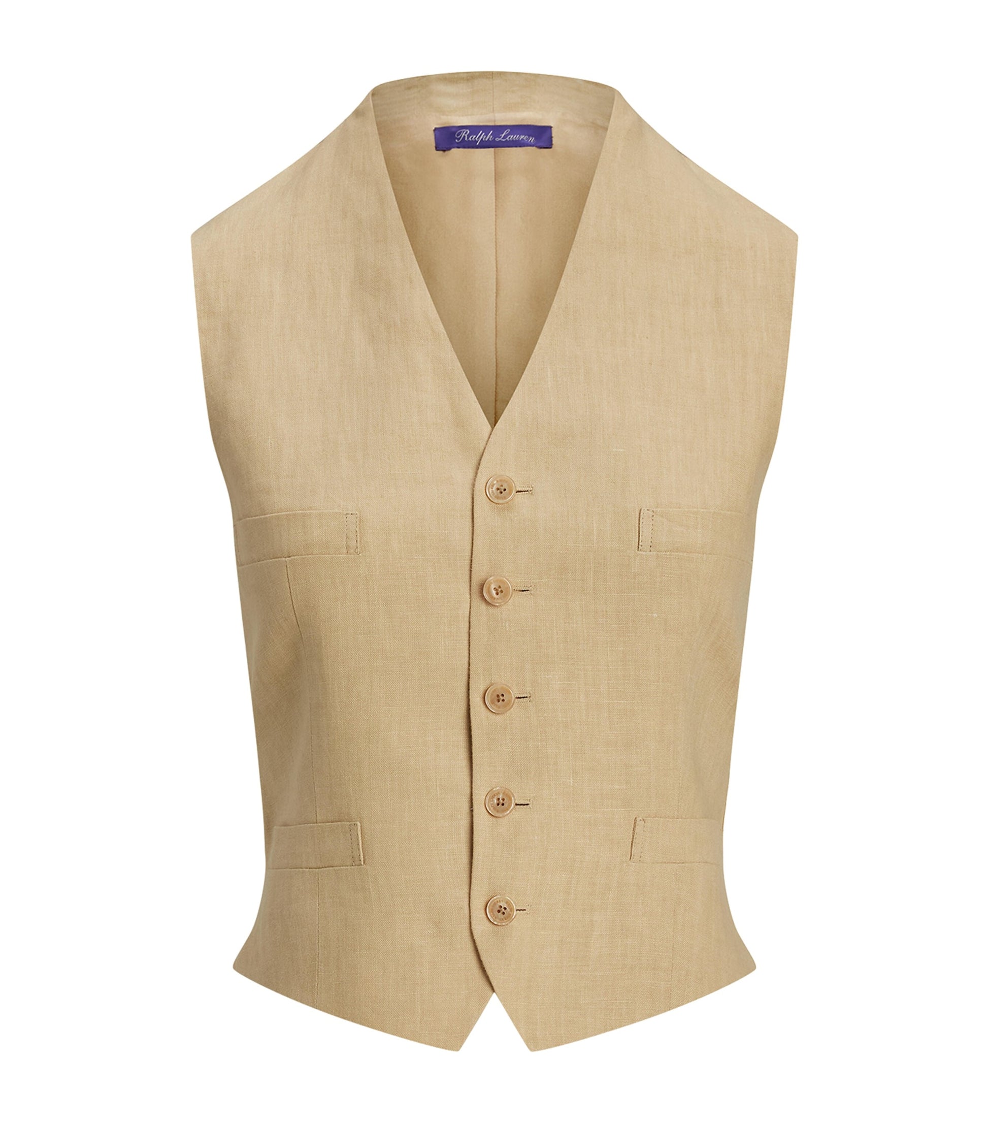 Ralph Lauren Collection Beige Linen Jaiden Waistcoat