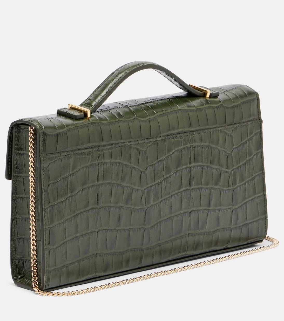 DeMellier - Vancouver croc-effect leather clutch