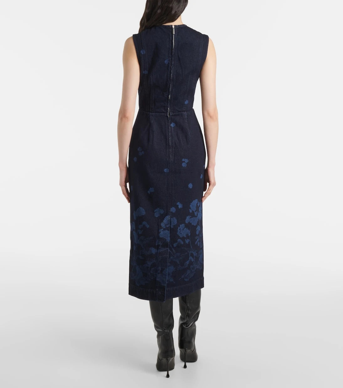 Erdem - Floral denim midi dress