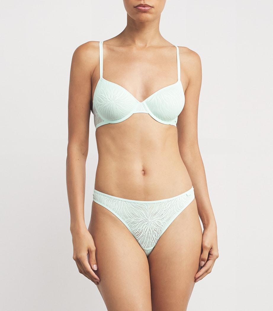 Calvin Klein Blue Sheer Marquisette Thong