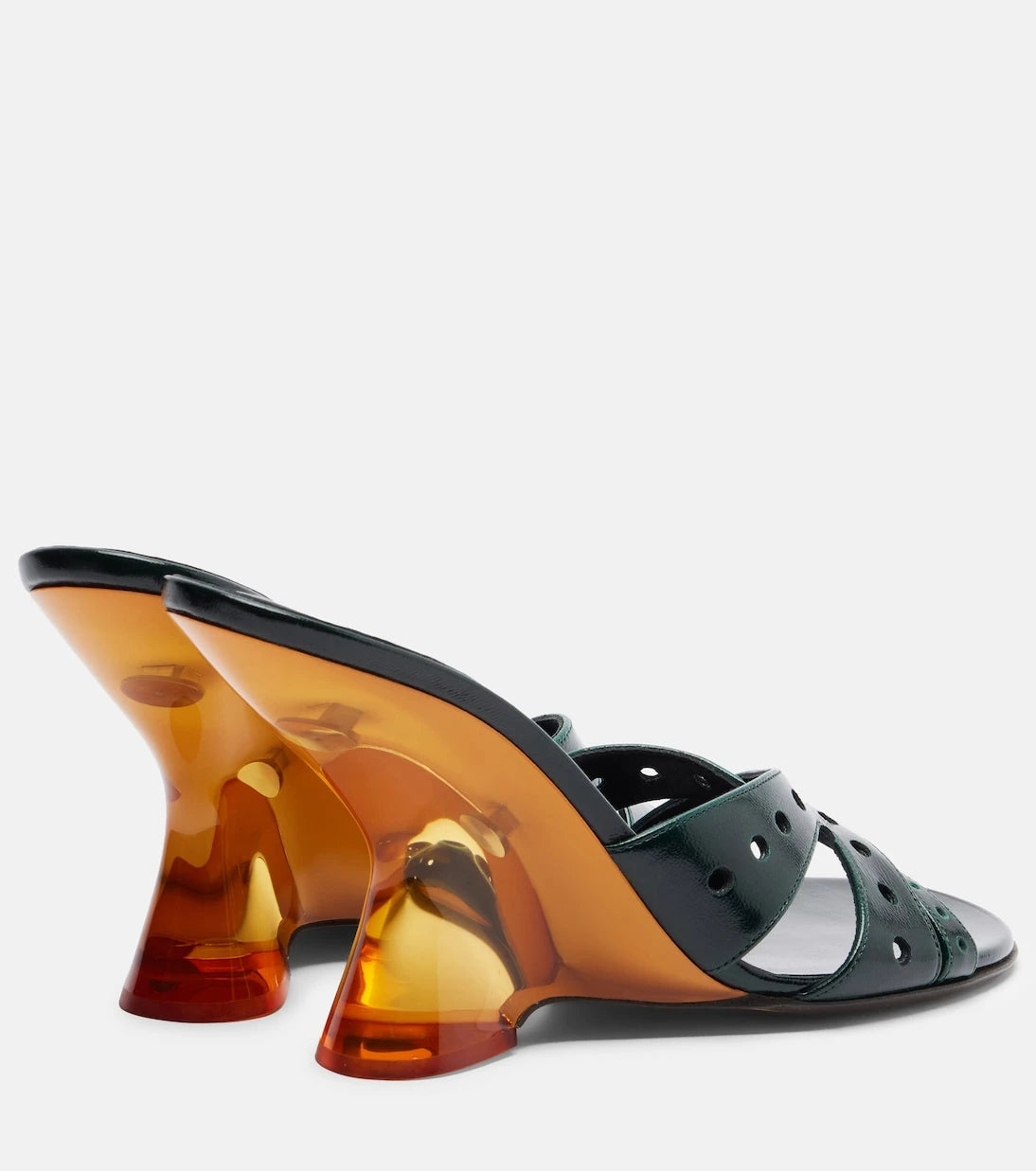 Dries Van Noten - Patent leather wedge mules
