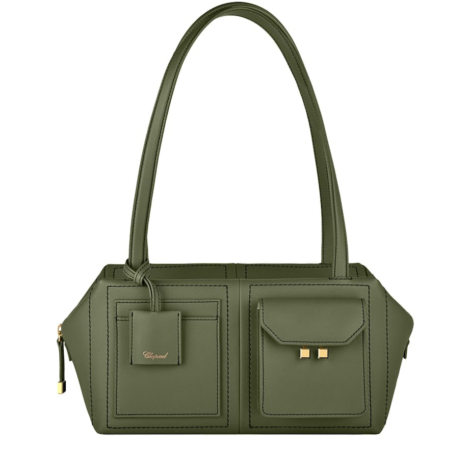 Leather Ice Cube Shoulder Bag