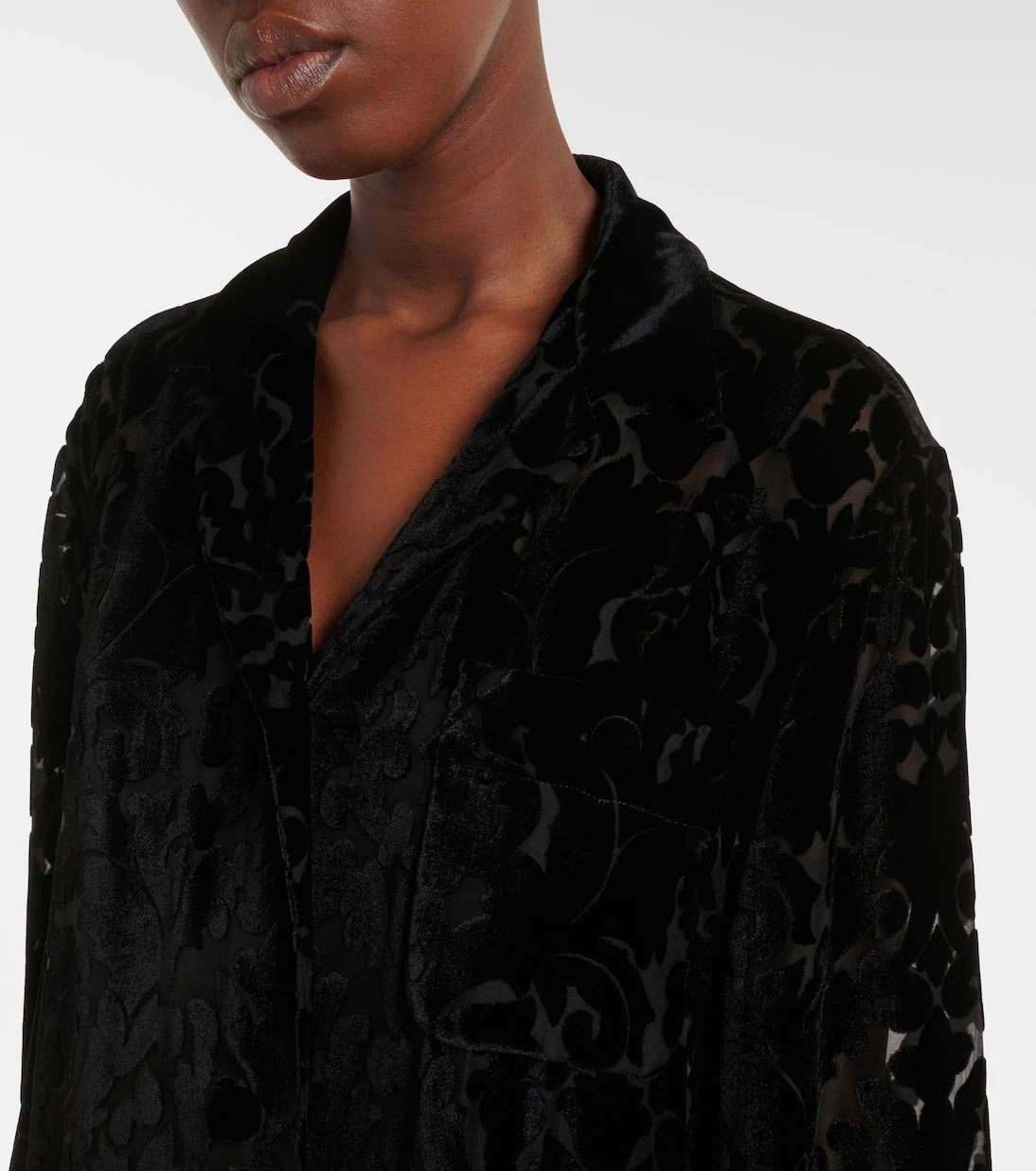 Gucci - Floral devoré velour shirt
