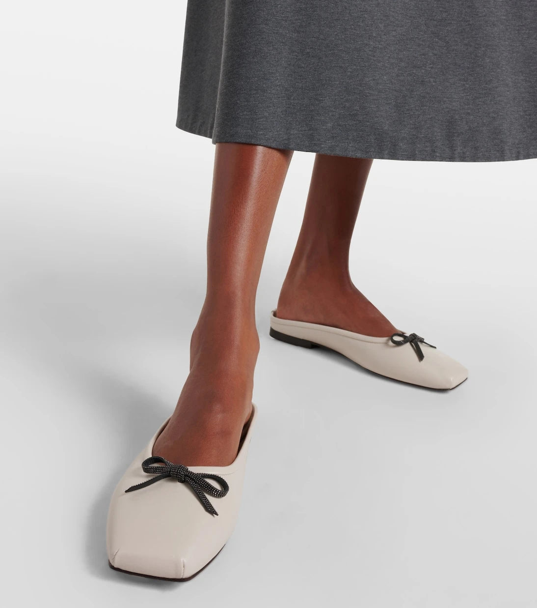 Brunello Cucinelli - Monili leather mules