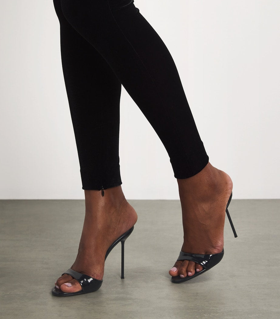 Paris Texas Black Patent Leather Lidia Mules 105