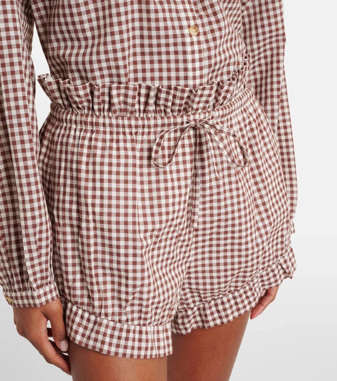 Posse - Callie gingham cotton shorts