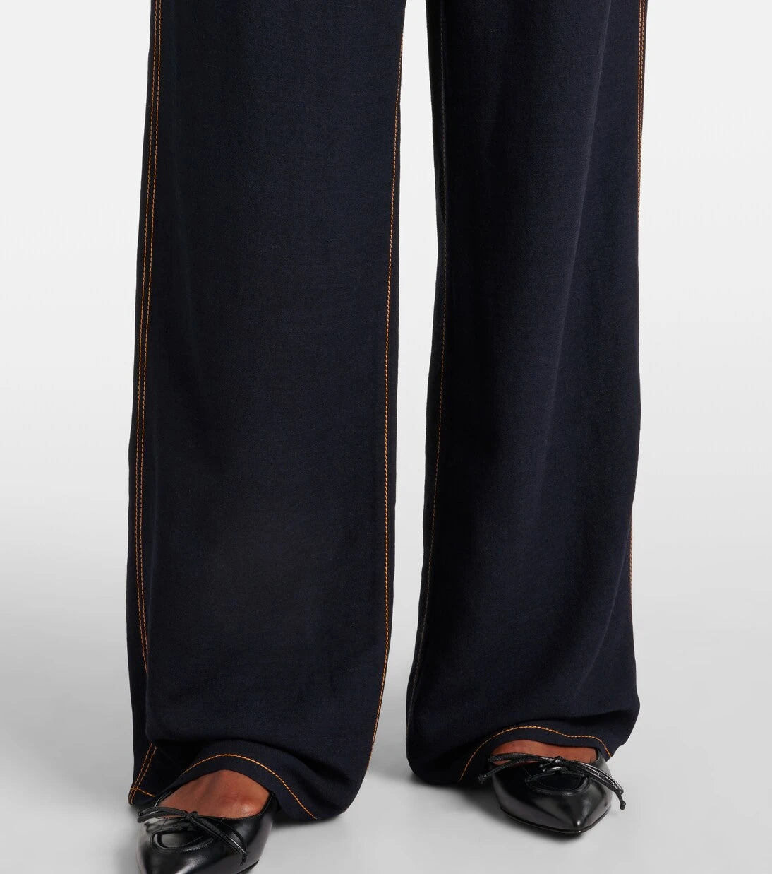 Alaïa - Tailored wool-blend georgette wide-leg pants