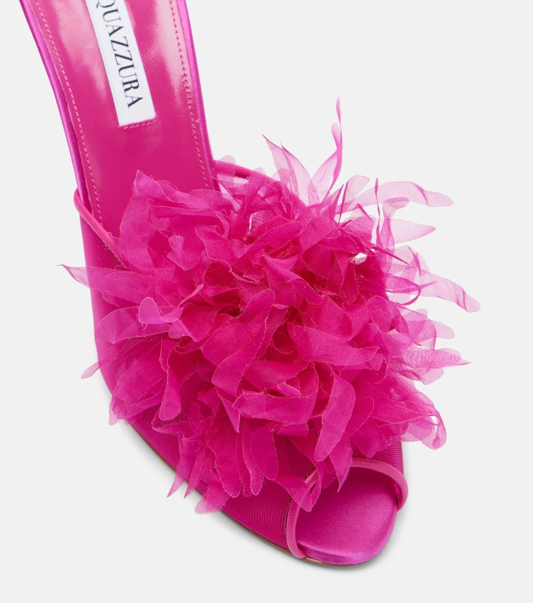 Aquazzura - Poème floral-appliqué mesh mules