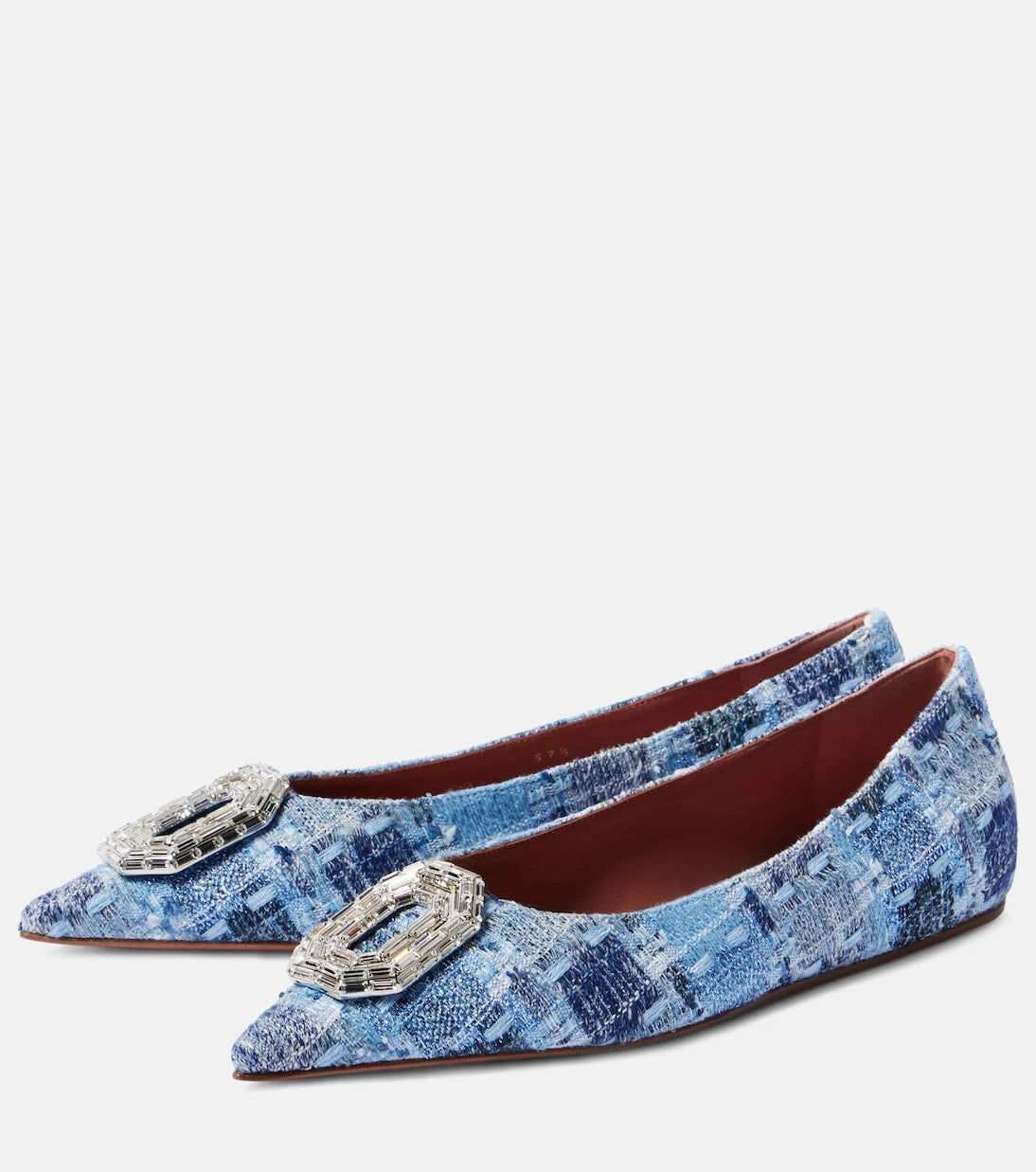 Amina Muaddi - Camelia 90 embellished tweed pumps