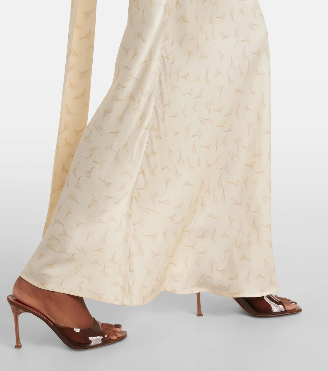 Rotate - Printed satin maxi skirt