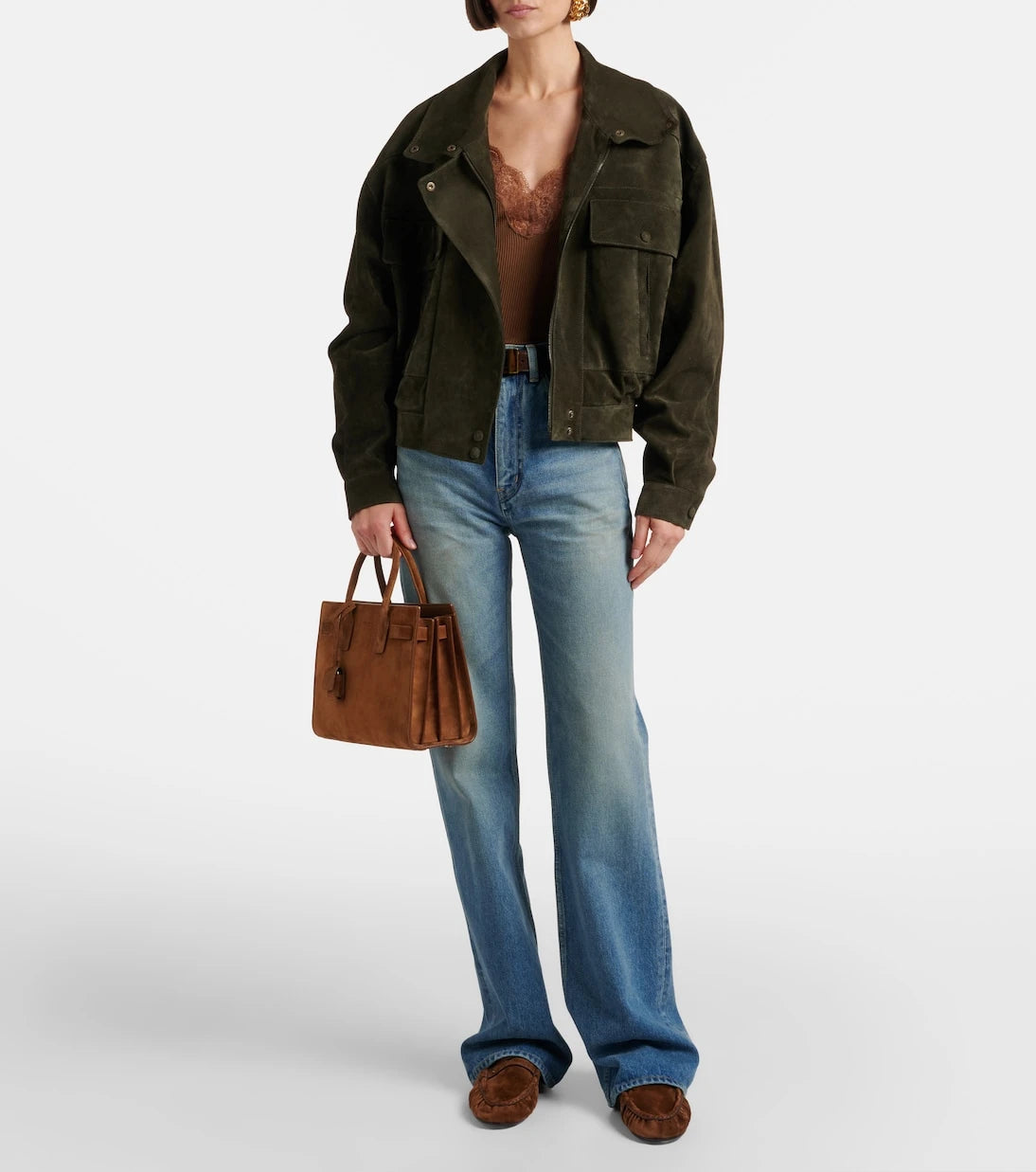 Saint Laurent - Sac De Jour Mini suede top-handle bag