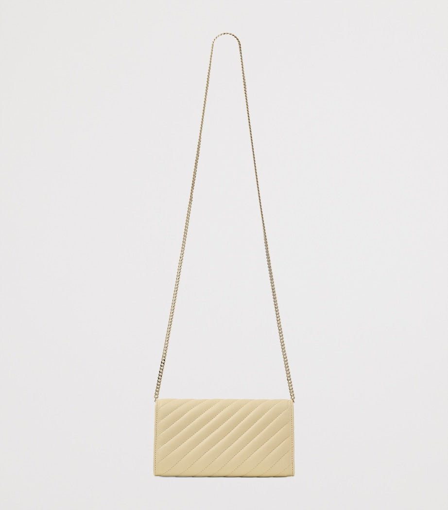 Jimmy Choo Beige Leather Curve Chain Wallet