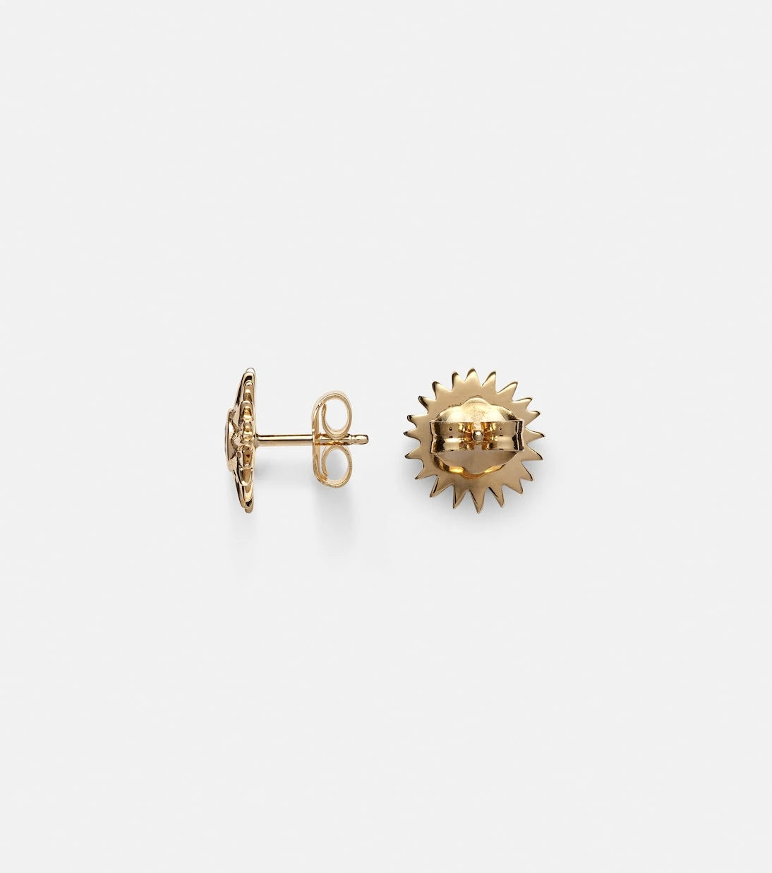 Sydney Evan - Sunburst 14kt gold earrings with diamonds
