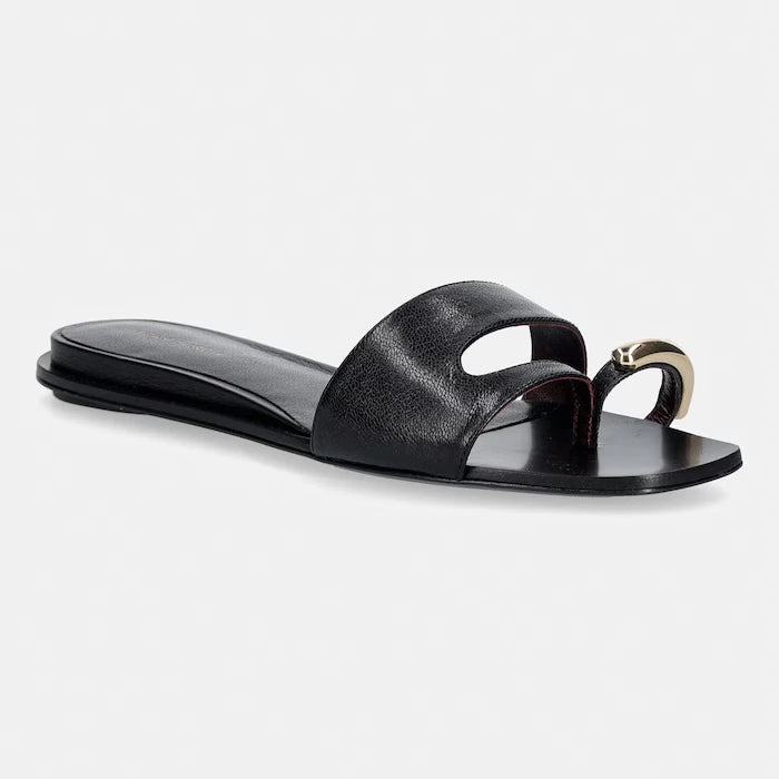 Tory Burch Deri Düz Taban Kadın Terlik Pierced Slide