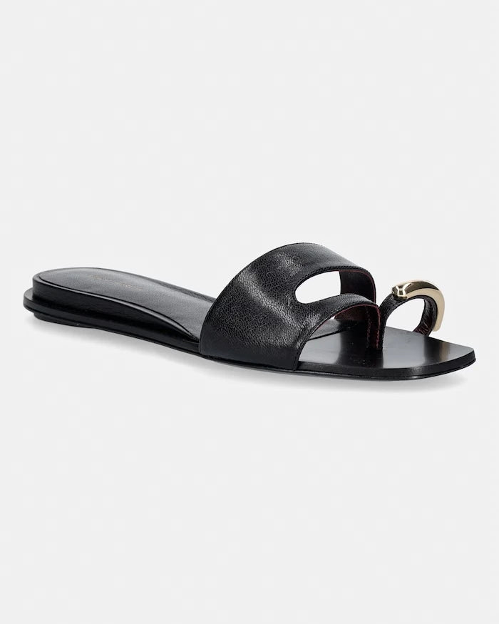 Tory Burch Deri Düz Taban Kadın Terlik Pierced Slide