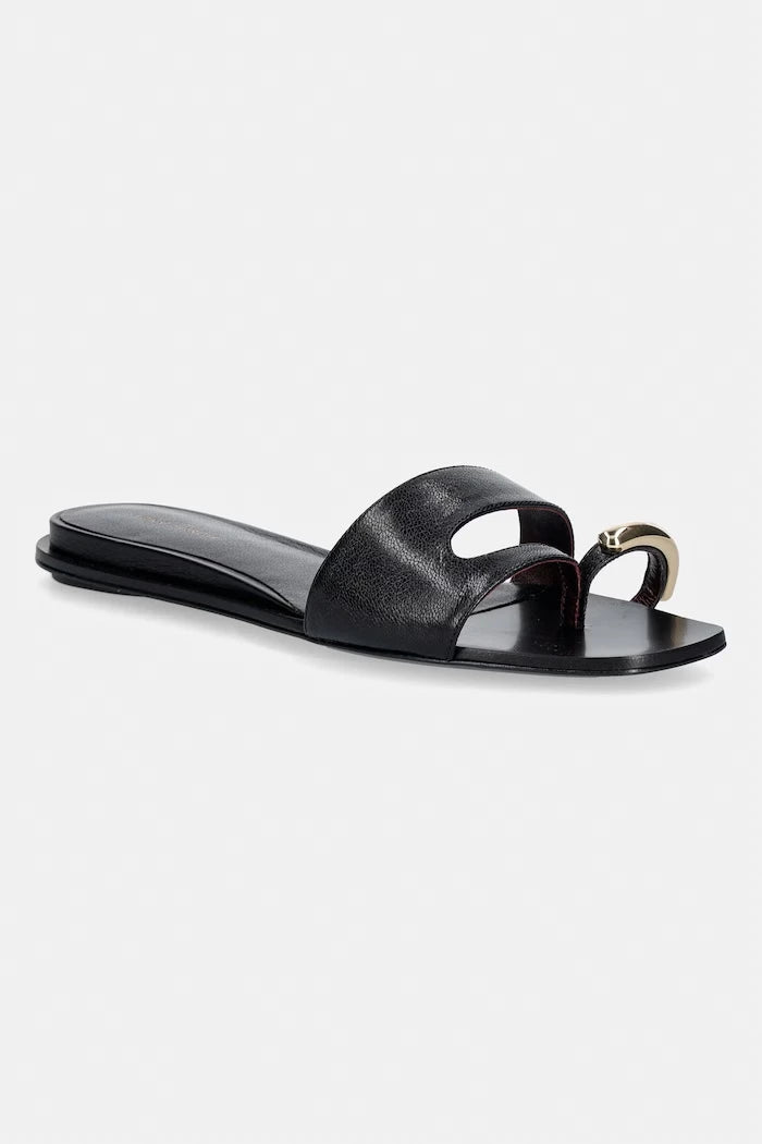 Tory Burch Deri Düz Taban Kadın Terlik Pierced Slide