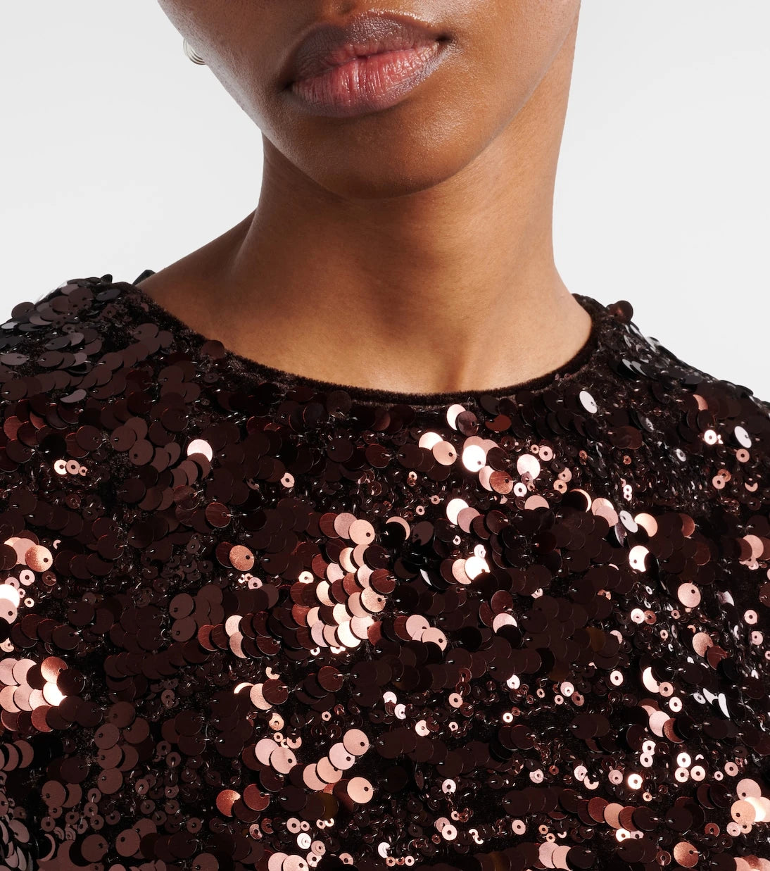 Ganni - Bow-detail sequined open-back top