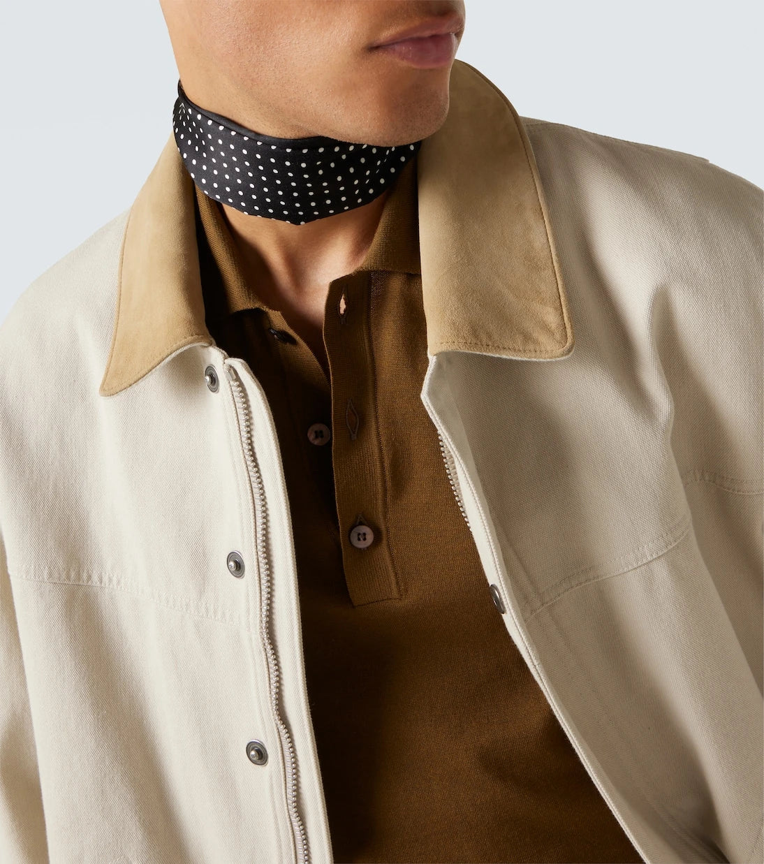 Tom Ford - Suede-trimmed cotton canvas jacket