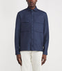 Paul & Shark Navy Wool-Silk-Linen-Blend Overshirt
