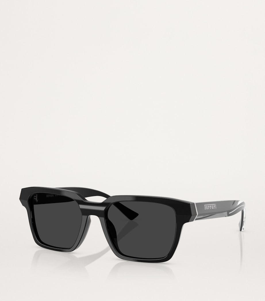 Ferrari Black Acetate Square Polarised Sunglasses