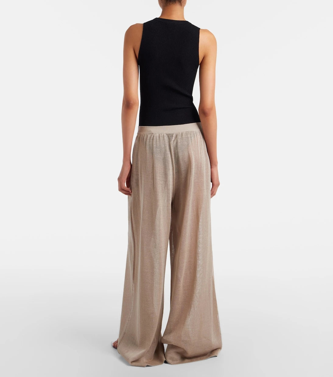 Alaïa - Linen and silk wide-leg pants