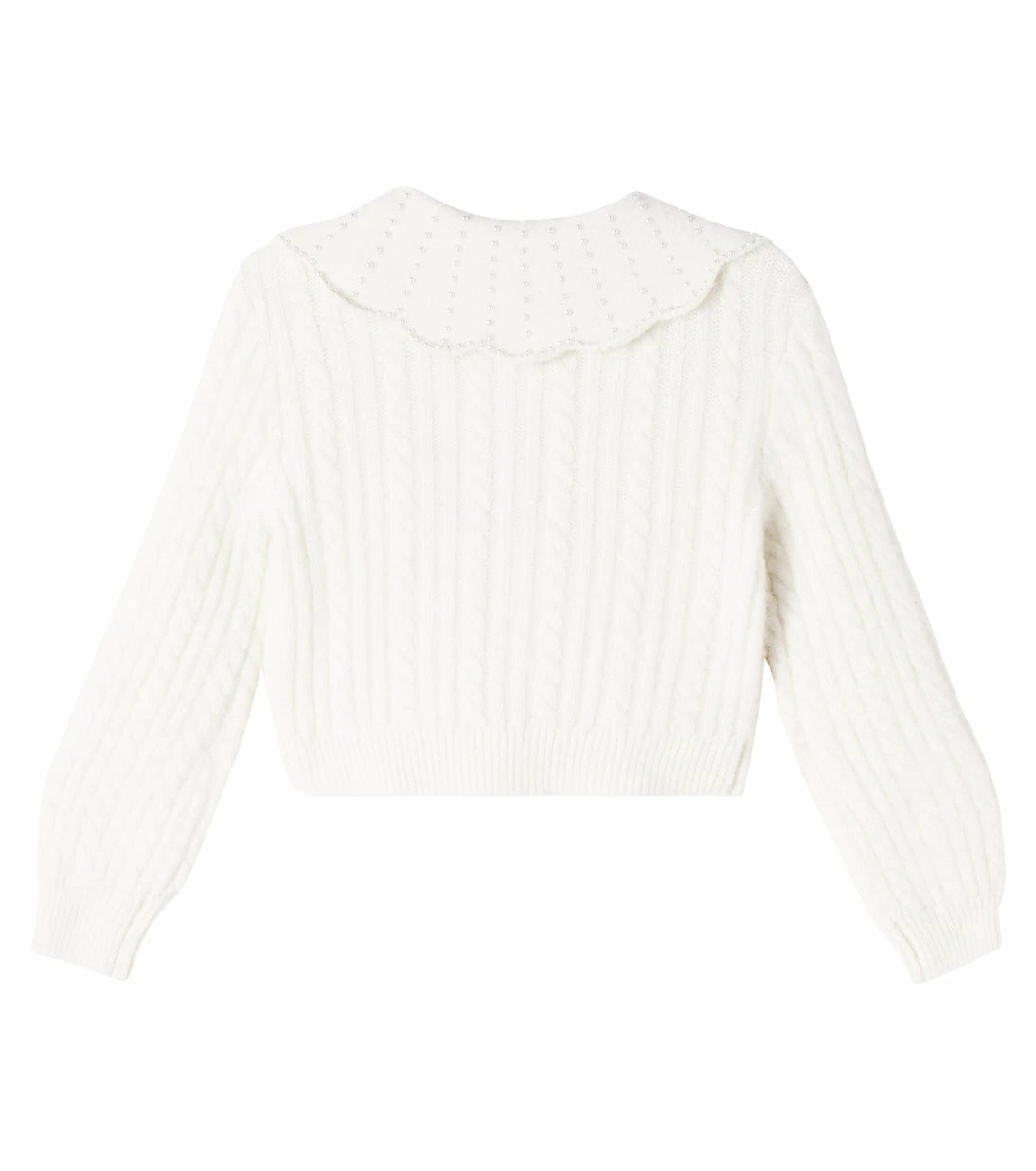 Self-Portrait Kids - Embellished cable-knit cardigan