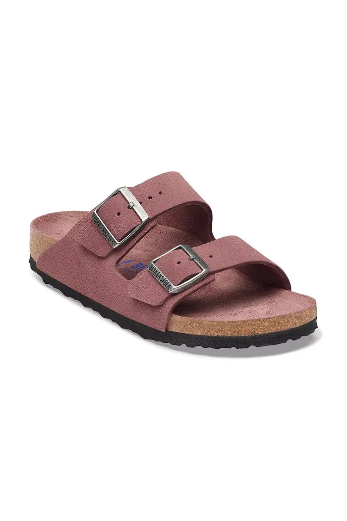 Birkenstock чехли от велур Arizona Soft Footbed Suede Leather