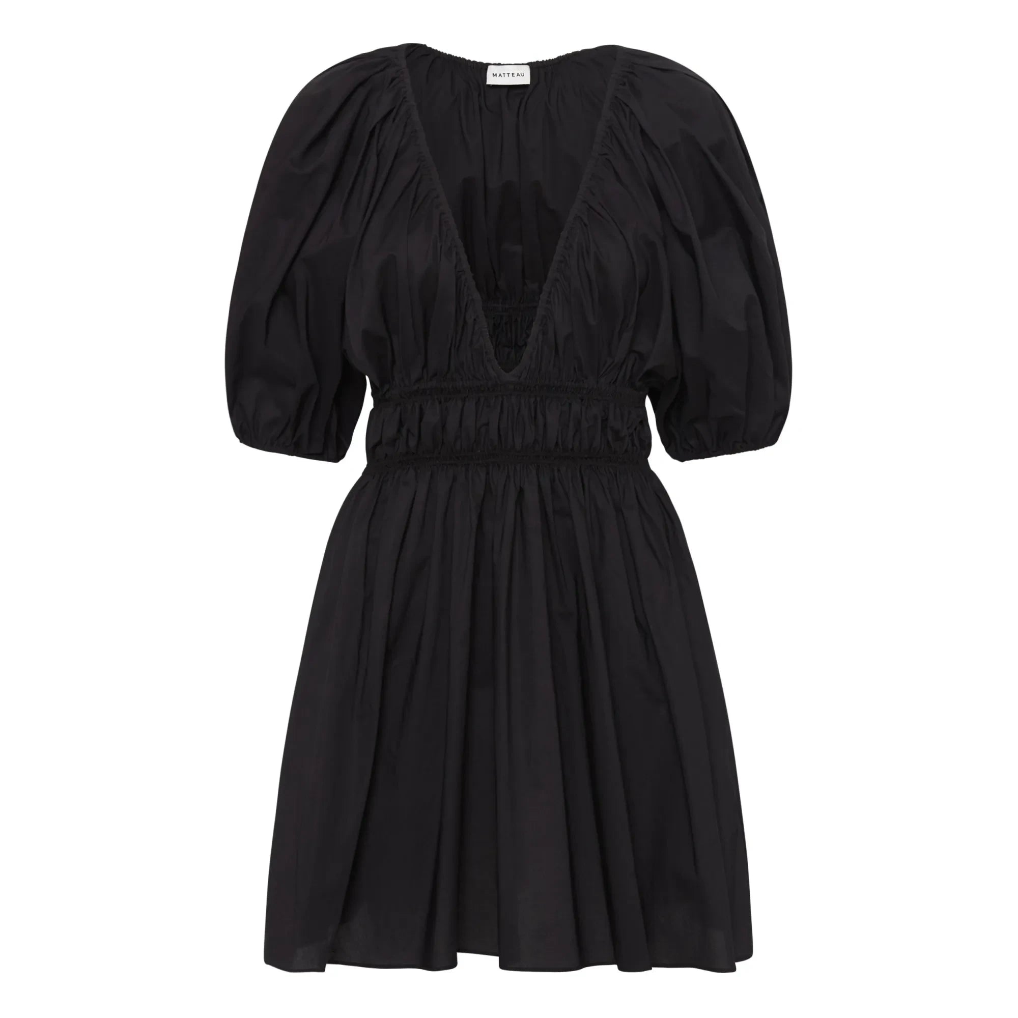 Matteau - Shired Plunge Mini Dress | Black